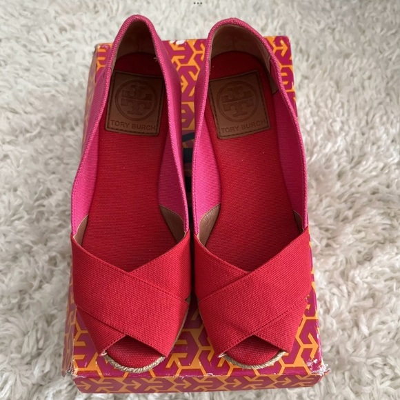 Tory Burch Shoes - Tory Burch Canvas Wedge Espadrille size 5B